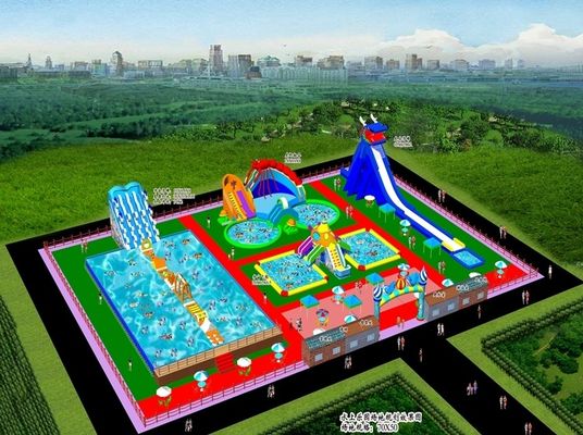 5-10 Crianças permitem parque aquático inflável no Resort Hotel para diversão e emoção
