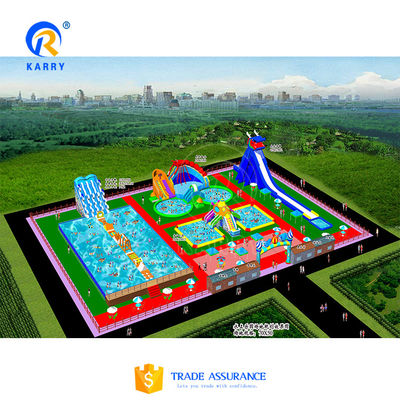Amusement Fun City Personalizado Parque aquático inflável colorido para crianças Material PVC