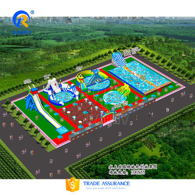 Amusement Fun City Personalizado Parque aquático inflável colorido para crianças Material PVC
