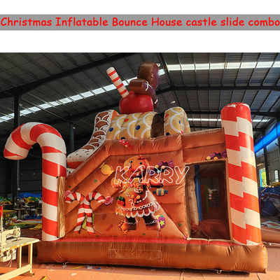 Parque de diversões de Natal Commercial Bouncy Castle Combo Curso de obstáculos Slide seco inflável