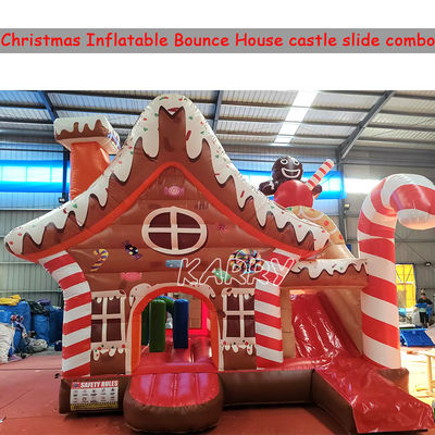 Parque de diversões de Natal Commercial Bouncy Castle Combo Curso de obstáculos Slide seco inflável