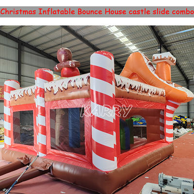 Parque de diversões de Natal Commercial Bouncy Castle Combo Curso de obstáculos Slide seco inflável
