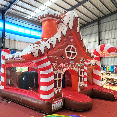Parque de diversões de Natal Commercial Bouncy Castle Combo Curso de obstáculos Slide seco inflável