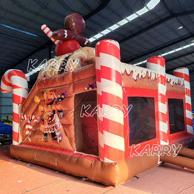 Parque de diversões de Natal Commercial Bouncy Castle Combo Curso de obstáculos Slide seco inflável
