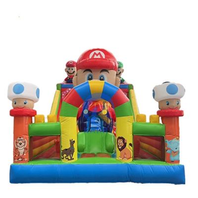 Grande Super Mario Slide Inflatable Curso de Obstáculos para Crianças e Adultos Jogos Incluídos