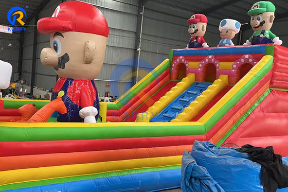 Grande Super Mario Slide Inflatable Curso de Obstáculos para Crianças e Adultos Jogos Incluídos