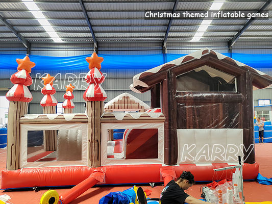 CE/EN71/EN14960 Certificado Casa de Natal inflável de salto combinado para playground infantil