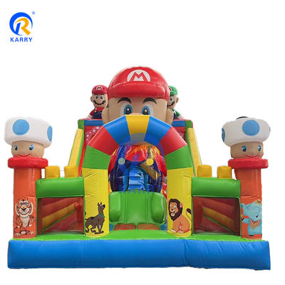Grande Super Mario Slide Inflatable Curso de Obstáculos para Crianças e Adultos Jogos Incluídos
