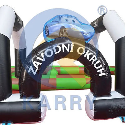 Amusement Impressão digital PVC Pára-choques inflável pista de carro para diversão interior ou exterior