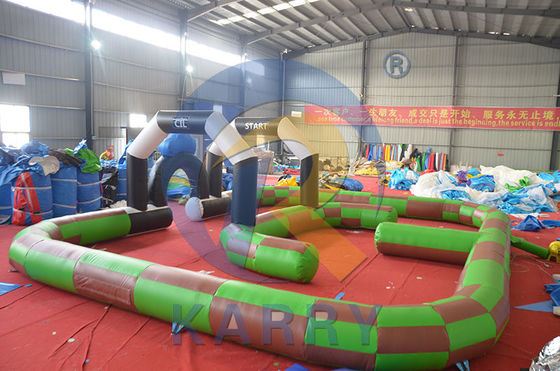 Amusement Impressão digital PVC Pára-choques inflável pista de carro para diversão interior ou exterior