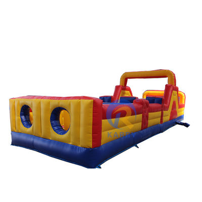 Aceitável OEM 39ft amarelo inflável jogo de obstáculos para adultos aluguel e kit de reparação