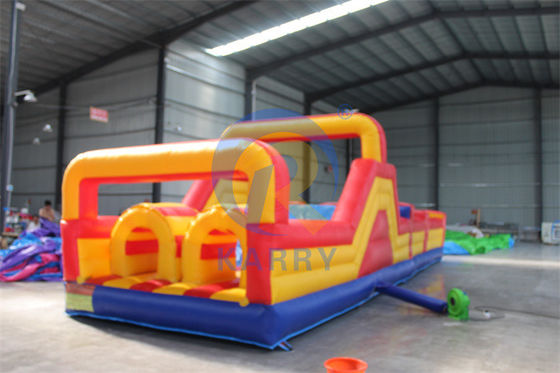 Aceitável OEM 39ft amarelo inflável jogo de obstáculos para adultos aluguel e kit de reparação