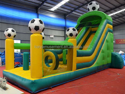 Combinação de slides grandes de PVC inflável de 29 pés com tema de futebol e certificado CE/EN71/EN14960