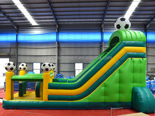 Combinação de slides grandes de PVC inflável de 29 pés com tema de futebol e certificado CE/EN71/EN14960