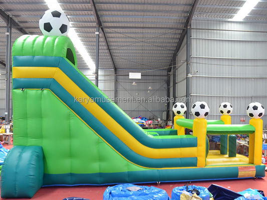 Combinação de slides grandes de PVC inflável de 29 pés com tema de futebol e certificado CE/EN71/EN14960