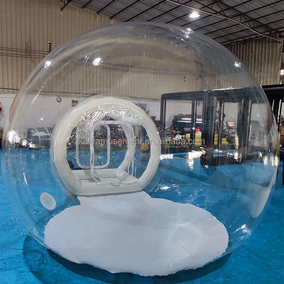 Tenda de bolhas inflável branca para casamento de Natal com neve soprada e material de PVC
