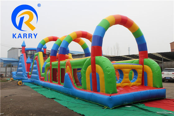 OEM aceitável 64ft longo inflável obstáculos de curso jogos para parque de diversões infantil tema