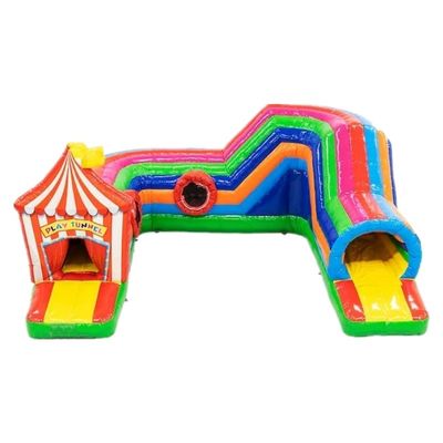 Turnos de obstáculos de circo de túnel de jogos inflável de 0,55 mm Plato PVC lonas
