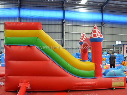 Tamanho do cliente 16ft Small Toddler Slide inflável Mickey Slide seco ou molhado para saltadores