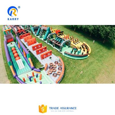 Aceitável OEM inflável Ocean Run Curso de obstáculos tema para jogos de desafio unisex