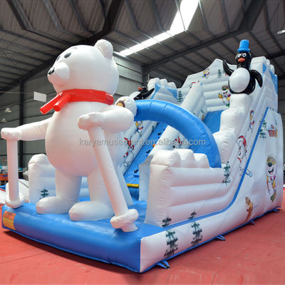 Deslizamento de água inflável de cores personalizadas para diversão no lago polar Capacidade máxima 100-500 kg