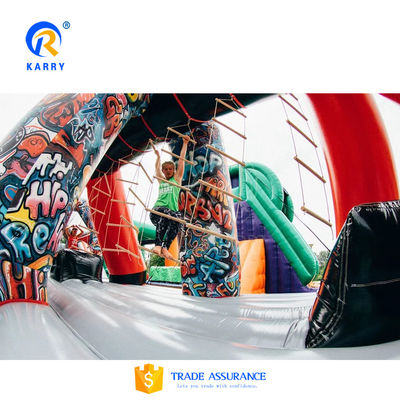 Curso de obstáculos de avanço inflável certificado CE para eventosKR-OBS-904-2