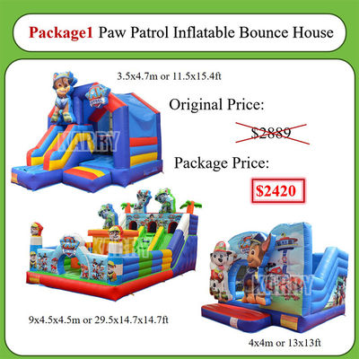 Castelo inflável comercial de cor personalizada ideal para diversão interior e exterior