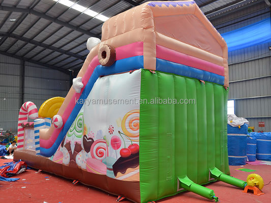 Casa de salto inflável de PVC comercial de 2 pistas de 26 pés com porta arqueada e sopro