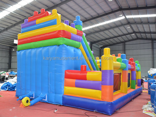 Colorido Slide inflável para crianças Blocos de construção Combinação Slide de salto para adultos