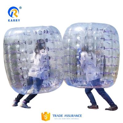 Bola de bolhas de futebol de PVC de tamanho humano no parque de diversões com acessórios de reparo de sopradores CE