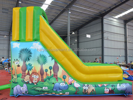 Parque interior essencial pequeno tamanho inflável salto deslizante com design e cor verde