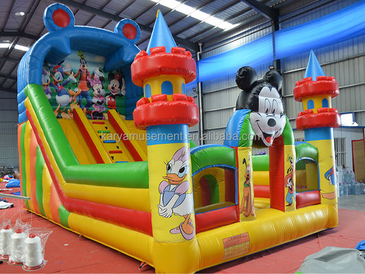 Commercial de 29 pés salto Mickey Park deslizador inflável para negócios de aluguer de festas