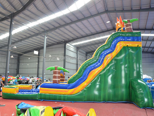 Palmeira Jumbo de 32 pés Slide de água inflável com piscina de brinquedo e slide de salto