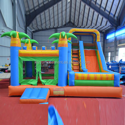 Aluguer de castelo Palmeira inflável Castelo salto com piscina de escorrega CE/EN71/EN14960 Certificado