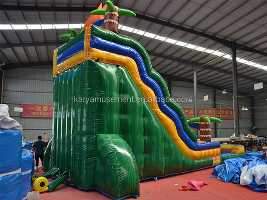 Palmeira Jumbo de 32 pés Slide de água inflável com piscina de brinquedo e slide de salto
