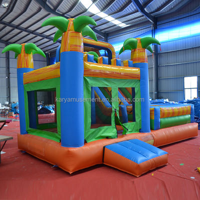 Aluguer de castelo Palmeira inflável Castelo salto com piscina de escorrega CE/EN71/EN14960 Certificado