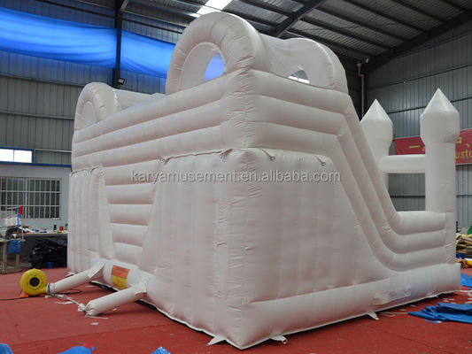 Deslizamento interior Criança pequena Casa de salto branca para festa Casamento Combinação de castelo de salto inflavel