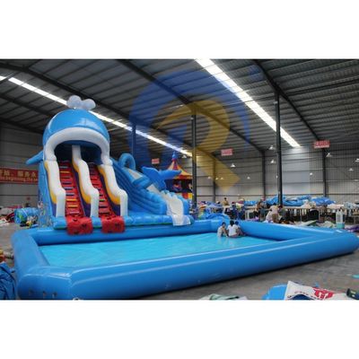 CE Blower e acessórios de reparação Incluindo parque aquático inflável com escorrega de tubarão