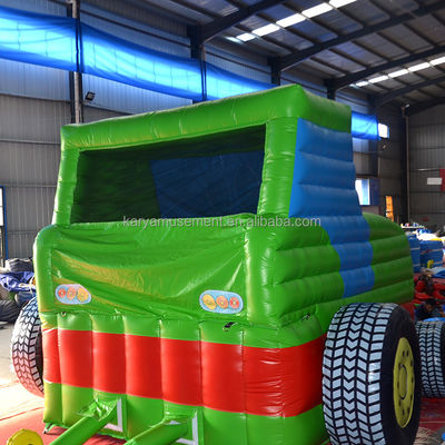 Crianças Indoor Outdoor Bungee Trampoline Inflável Bouncy Castle Jumper Trator Verde