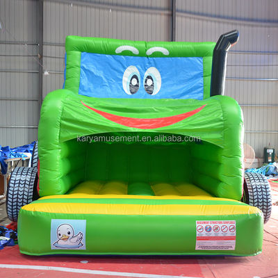 Crianças Indoor Outdoor Bungee Trampoline Inflável Bouncy Castle Jumper Trator Verde
