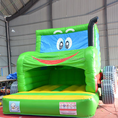 Crianças Indoor Outdoor Bungee Trampoline Inflável Bouncy Castle Jumper Trator Verde