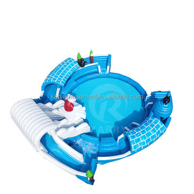 Piscina de grande porte Moonwalk Parque aquático inflável para crianças e adultos Urso polar escorrega de água