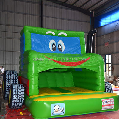 Crianças Indoor Outdoor Bungee Trampoline Inflável Bouncy Castle Jumper Trator Verde