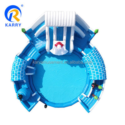 Piscina de grande porte Moonwalk Parque aquático inflável para crianças e adultos Urso polar escorrega de água