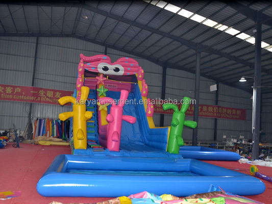 Jardim infantil Festa Trampolim Inflável Carinhosos Polvo Deslizamento de Água e Jogos de Piscina