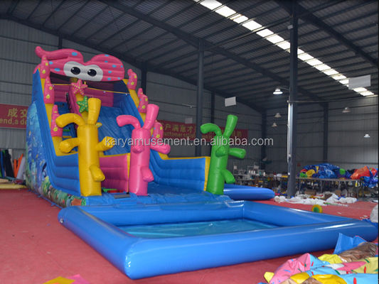 Jardim infantil Festa Trampolim Inflável Carinhosos Polvo Deslizamento de Água e Jogos de Piscina