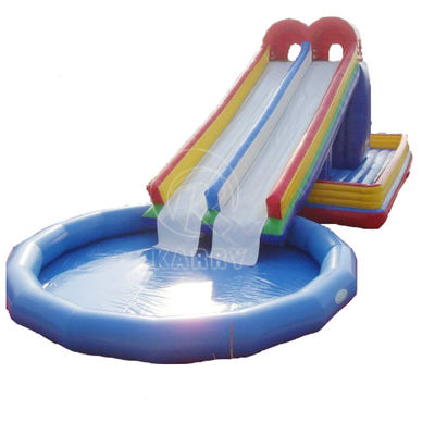 14 anos de idade PVC inflável acima do solo Easy Set Piscina com casa de escorrega de salto
