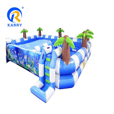 14 anos de idade PVC inflável acima do solo Easy Set Piscina com casa de escorrega de salto