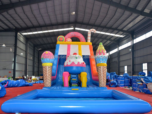 Festa Comercial Aluguel de escorrega de água com piscina de remo infantil em rosa gelado