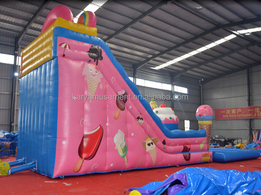 Festa Comercial Aluguel de escorrega de água com piscina de remo infantil em rosa gelado